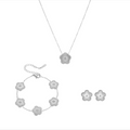 Classic Clover Pendant Set - Silver
