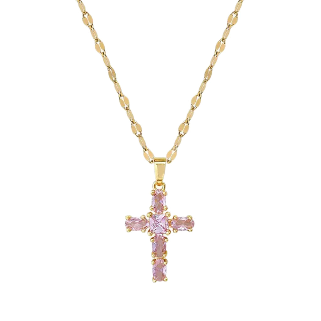 Blush Cross Necklace