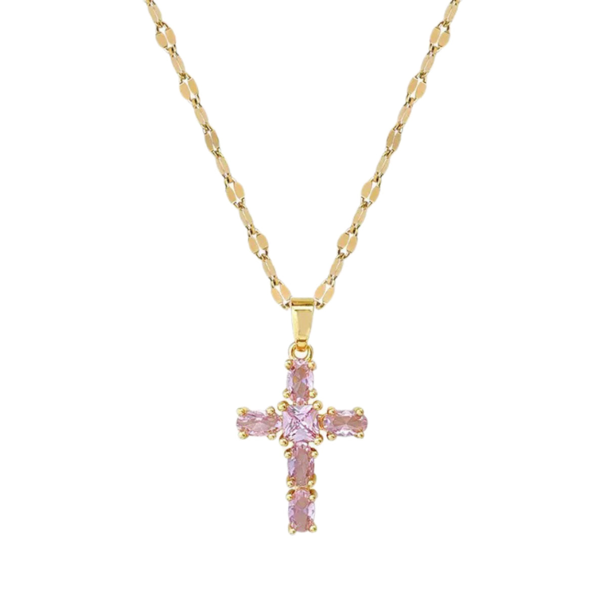 Blush Cross Necklace