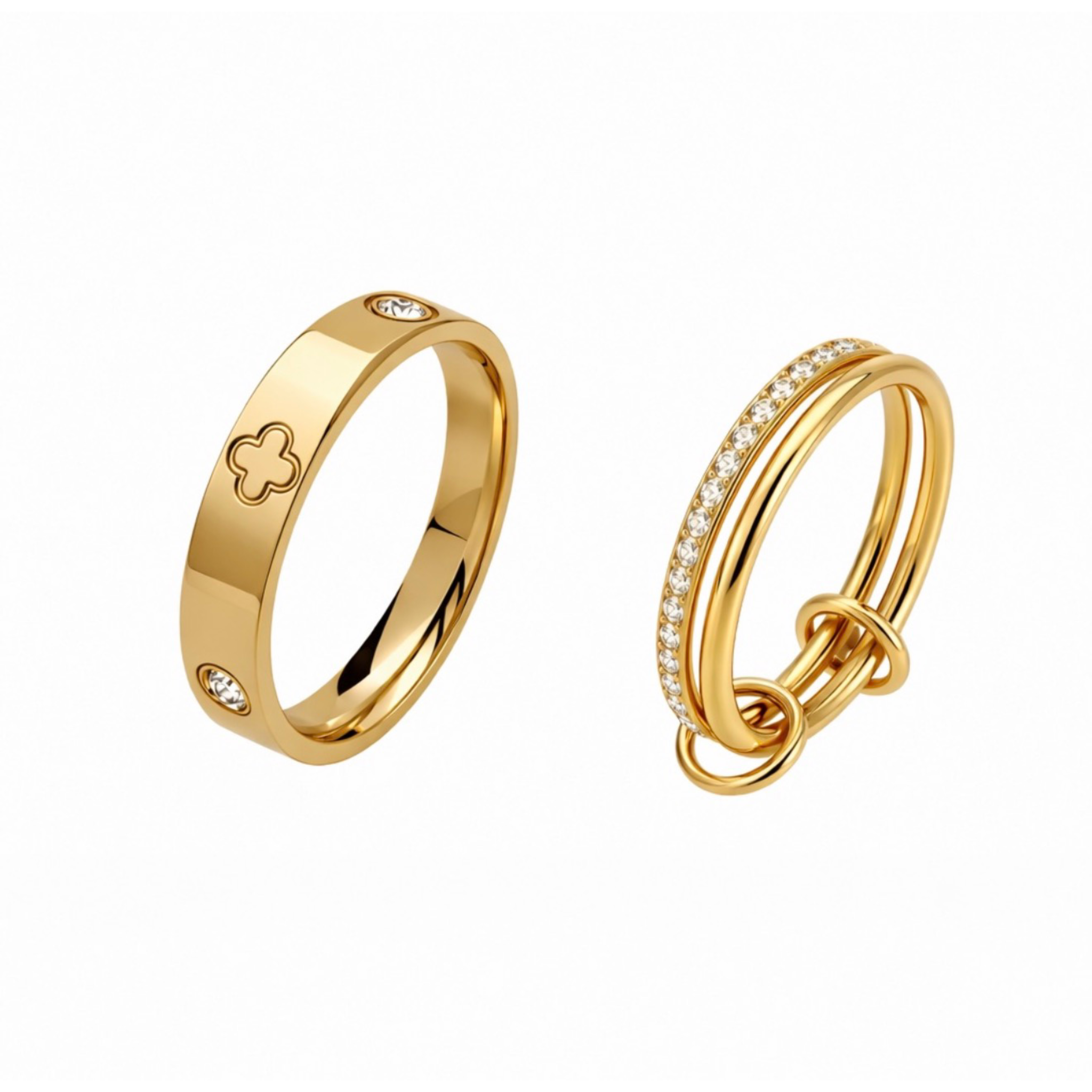 Link Clover Ring Set