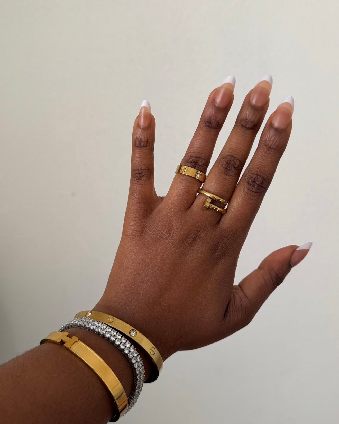 Nail & Clover Ring Set