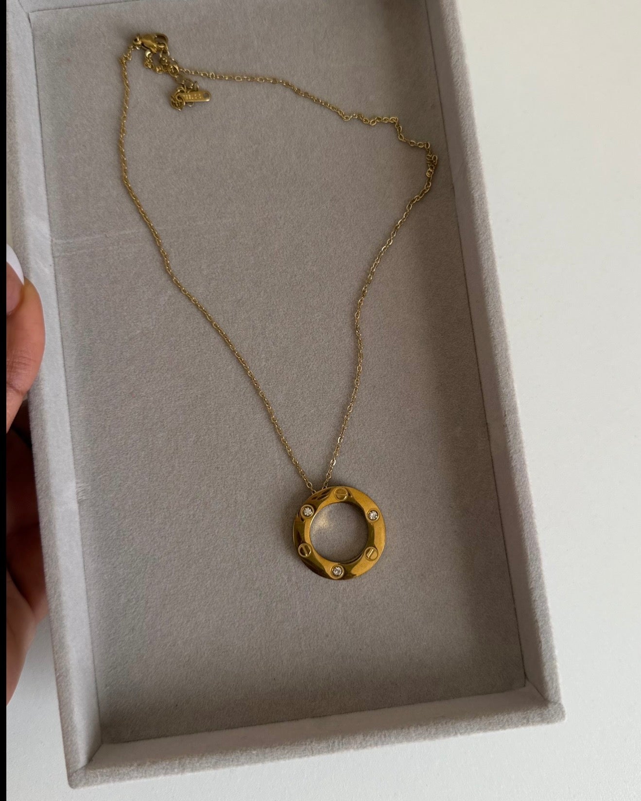 Studded Love Necklace