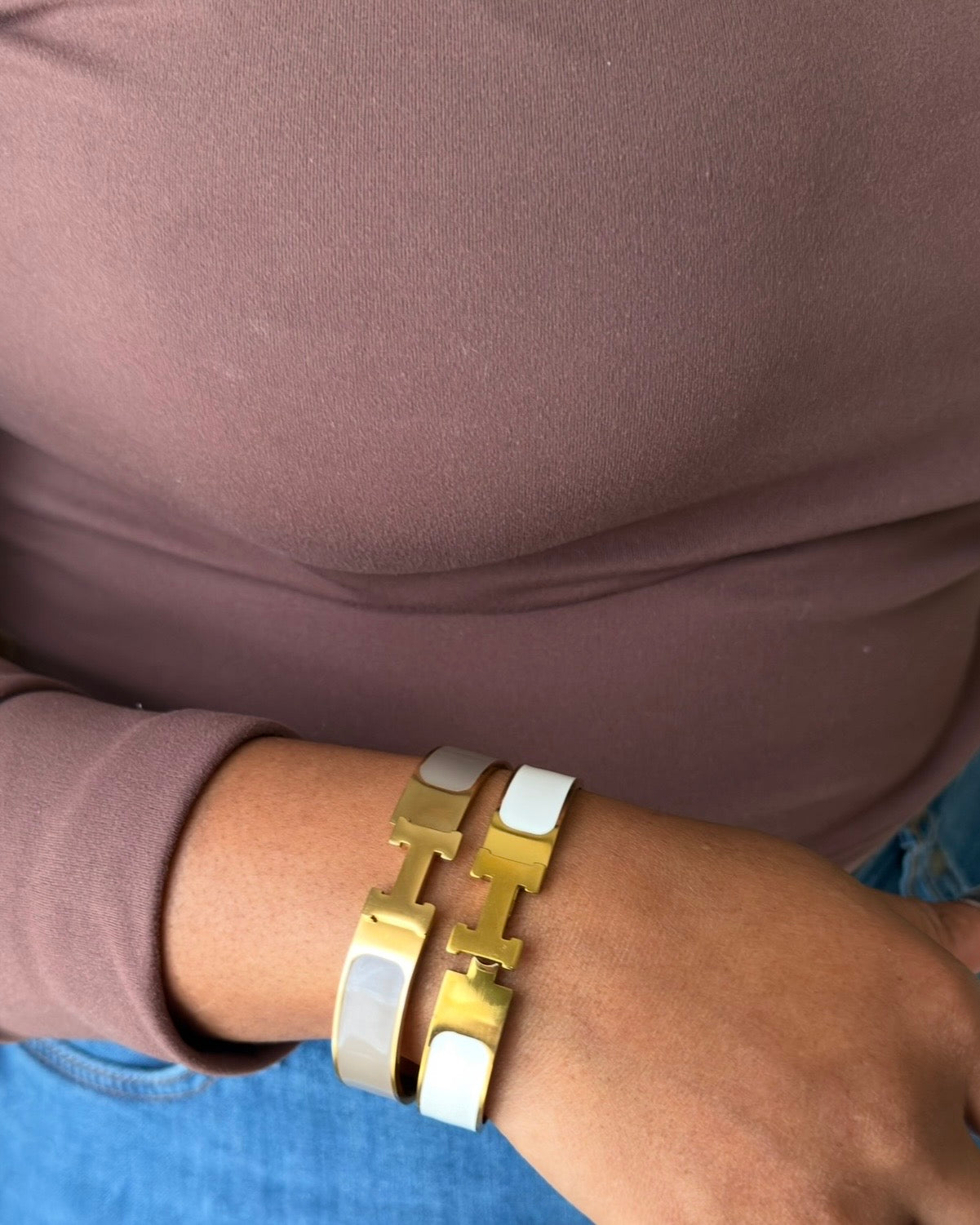 Thick H Bracelet