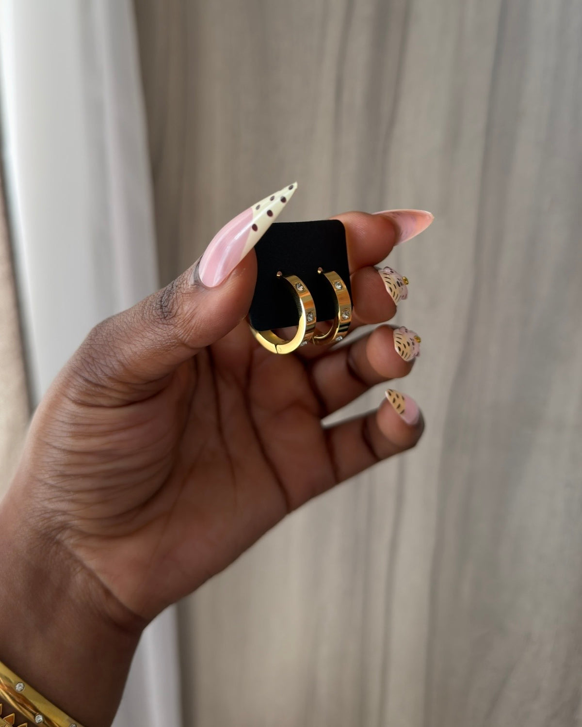 Studded Huggies Earrings