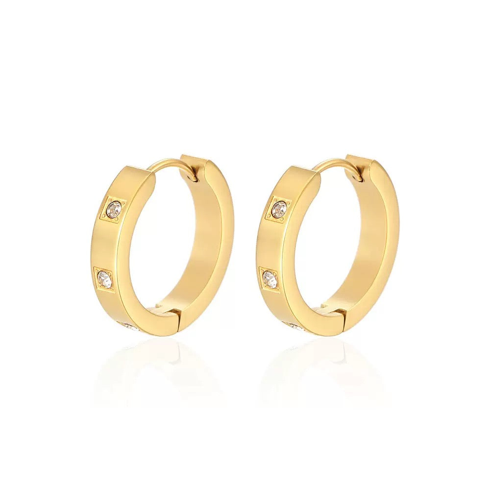 Studded Huggies Earrings