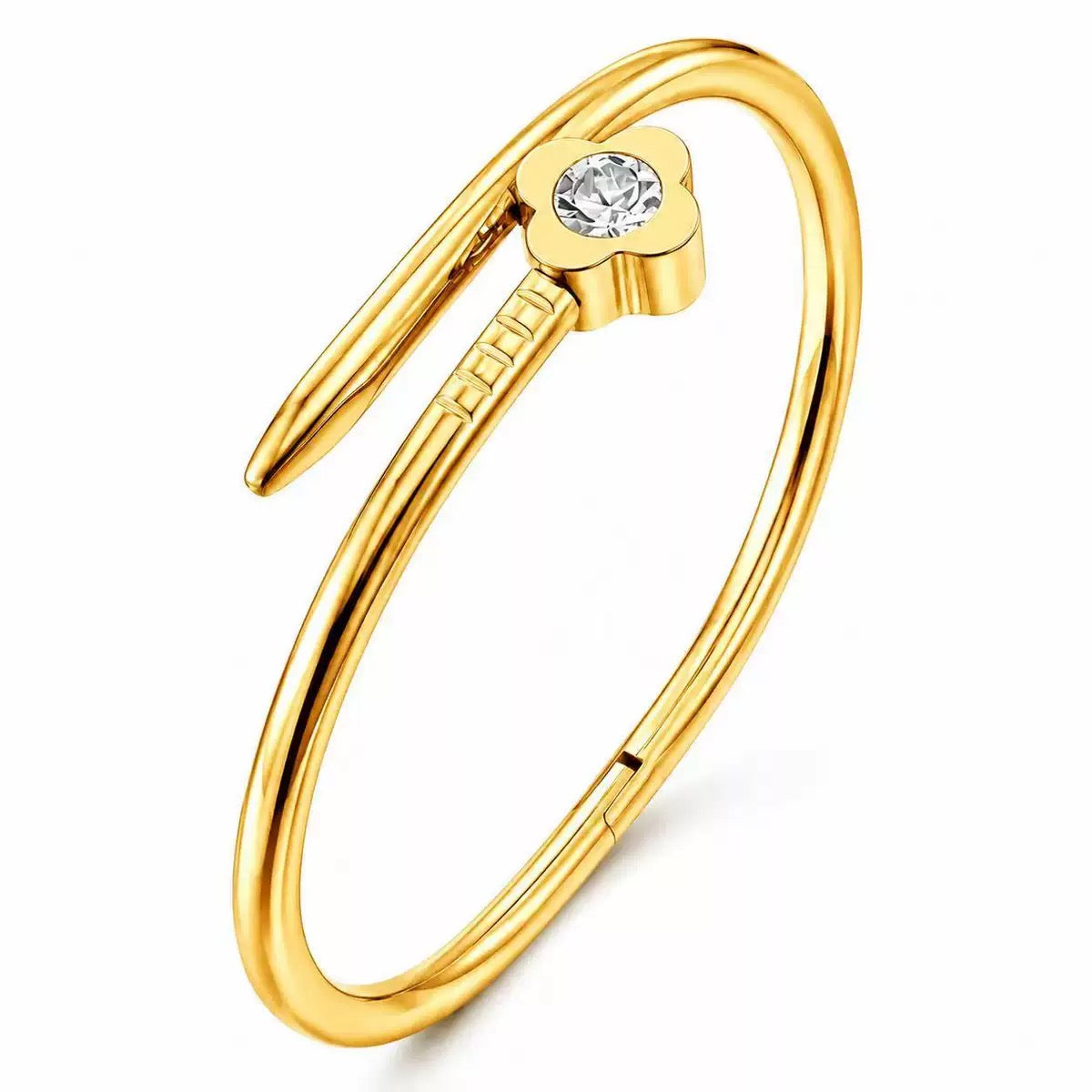 Flat Clover Nail Bangle