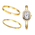 Oval Bangle 3pc Watch Set