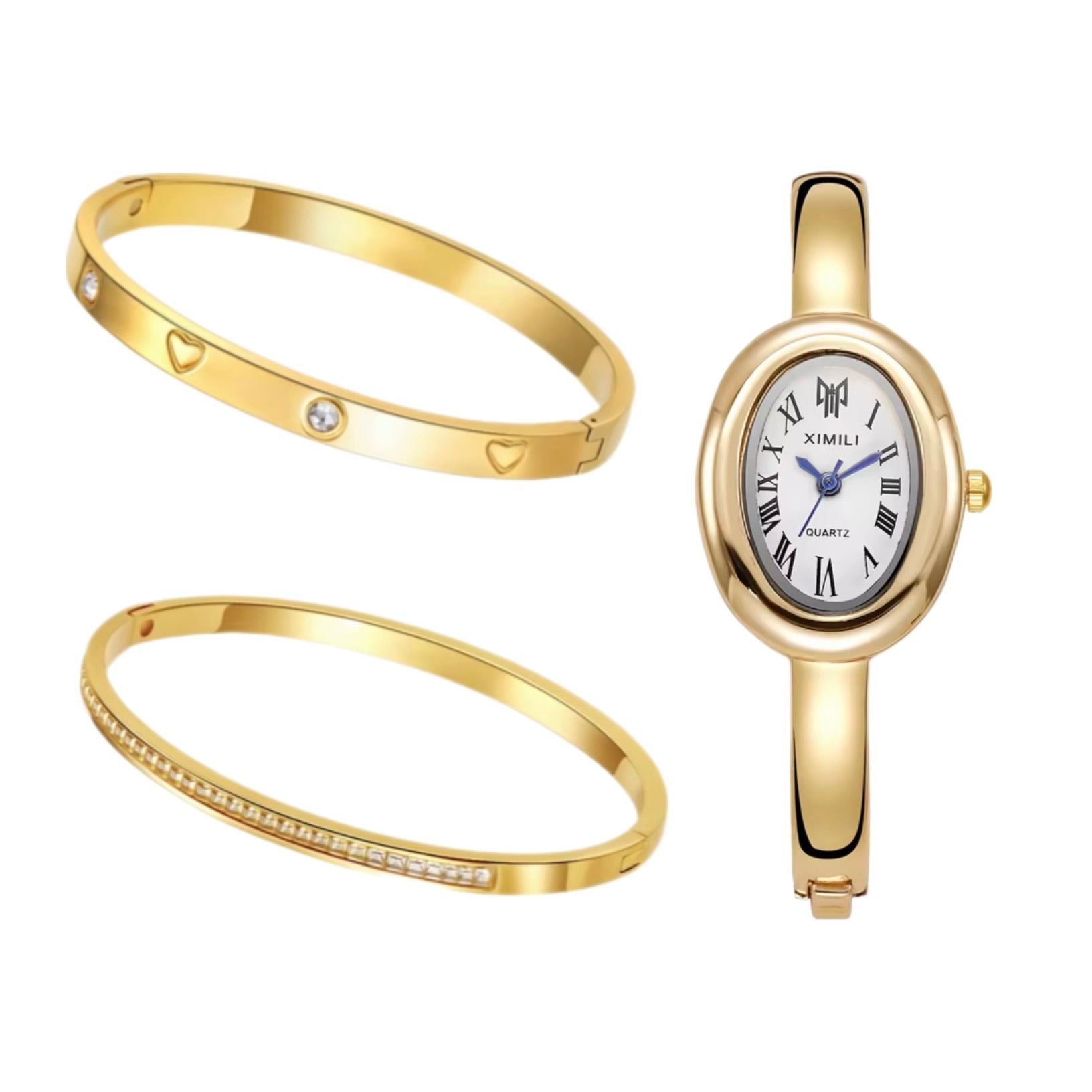Oval Bangle 3pc Watch Set