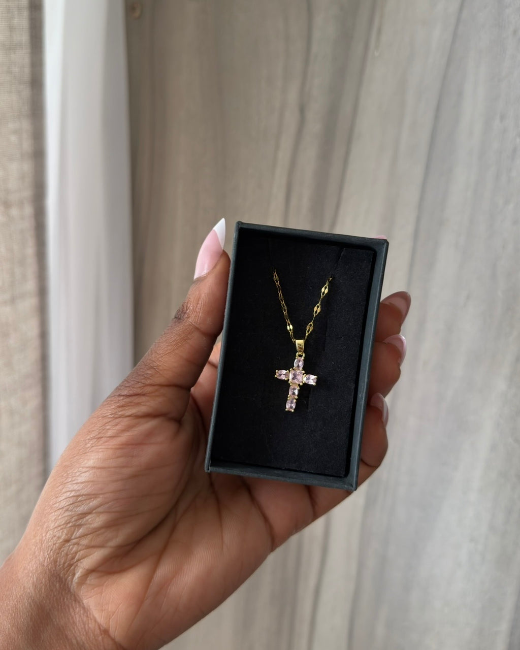 Blush Cross Necklace