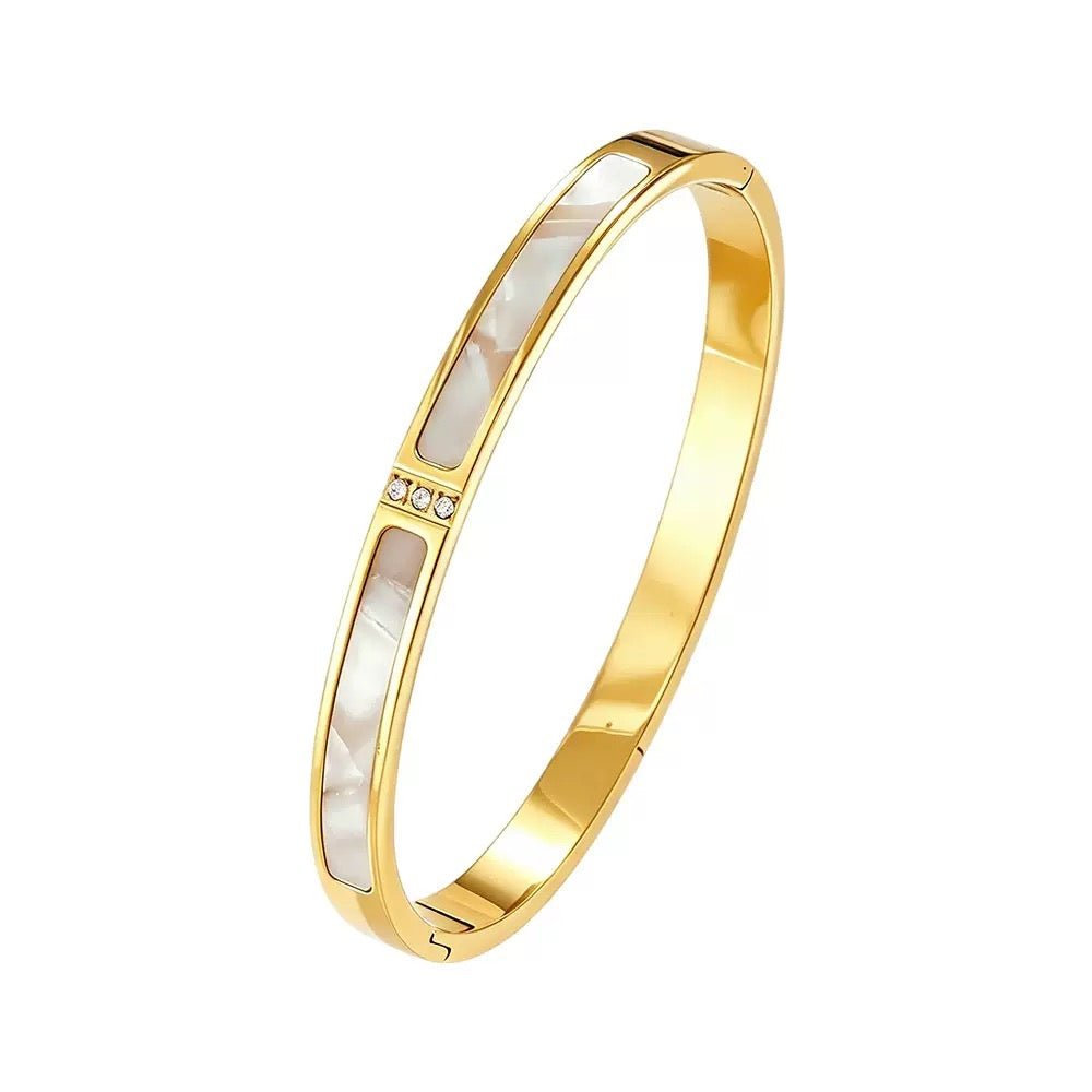 Shell Pearl Panel Bangle