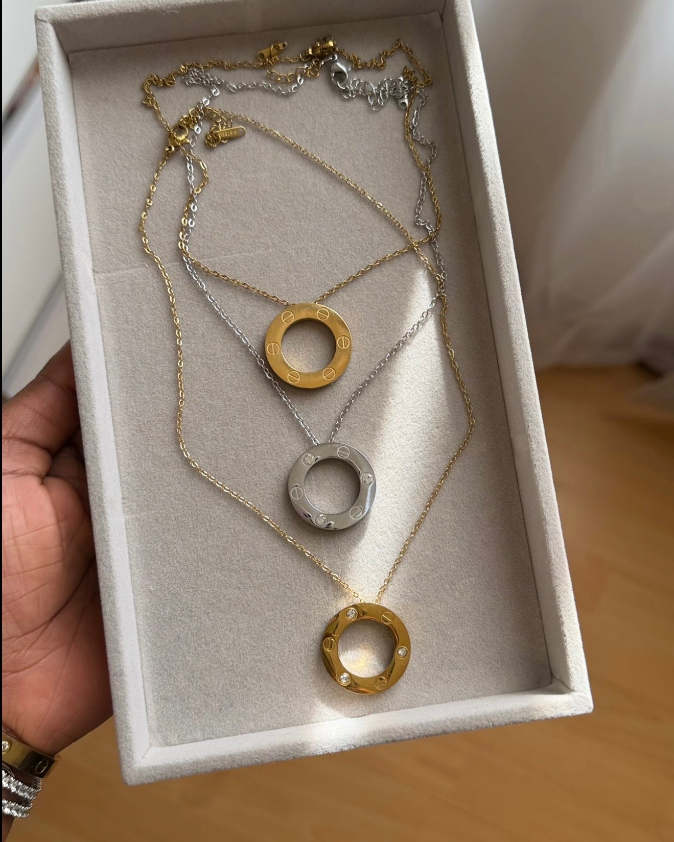 Studded Love Necklace