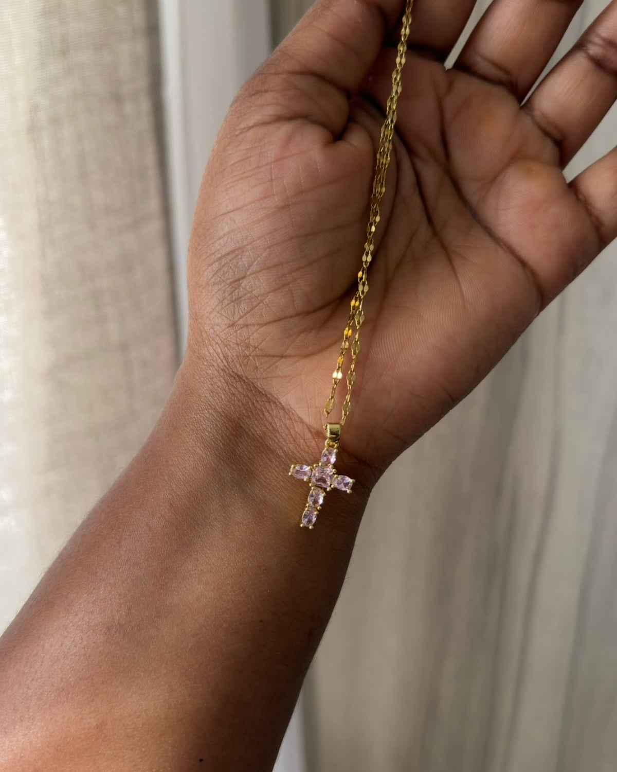 Blush Cross Necklace