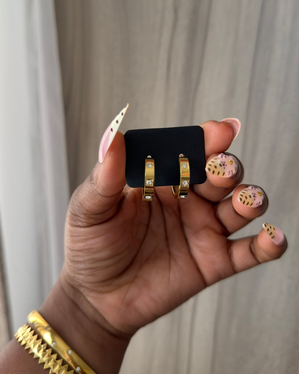 Studded Huggies Earrings